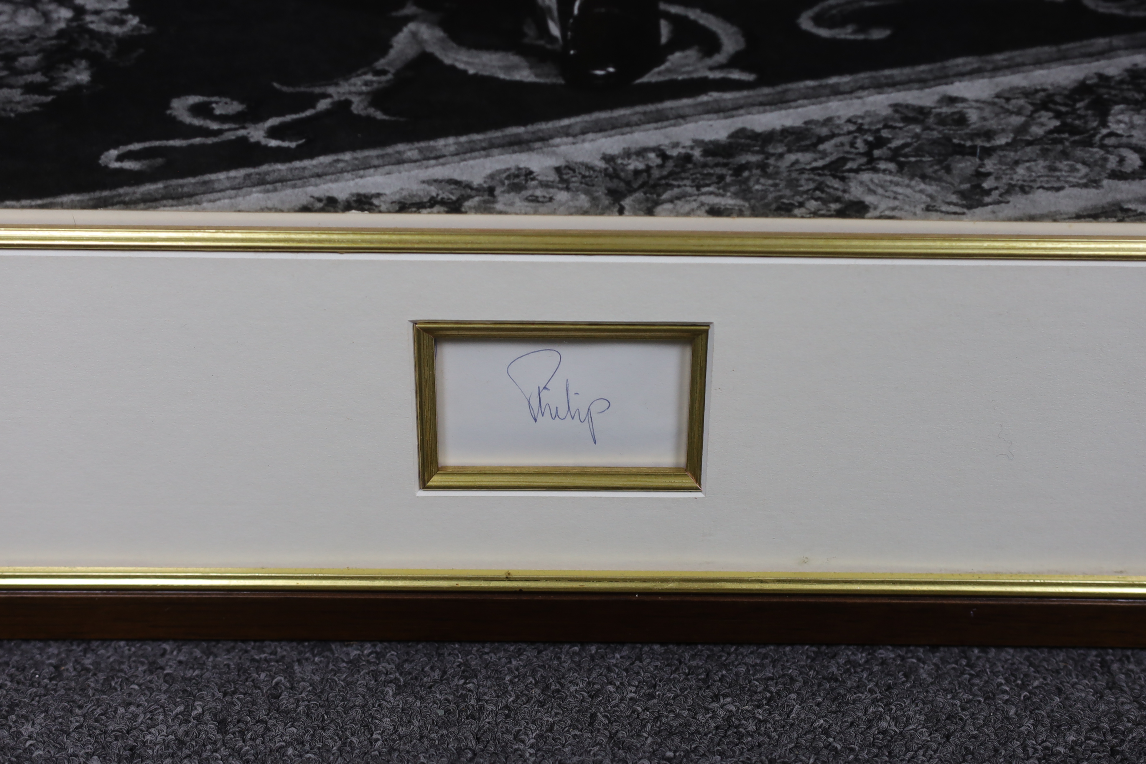 Anthony Buckley (British, 1912-1993) A pair of framed black and white portrait photographs of Queen Elizabeth II and Prince Philip, photographs 51 x 39cm, frames overall 69 x 51cm